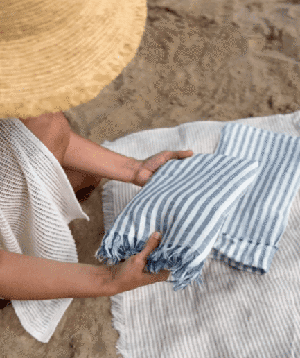 Lininis paplūdimio pledas – rankšluostis LINEN