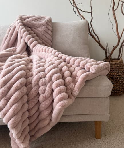 CLOUD | dvipusis dirbtinio kailio pledas | Pelenų rožė