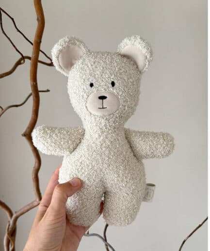 Meškiuko žaislas, skirtas Mažas dovanų rinkinys KAKAVA IR ECRU.