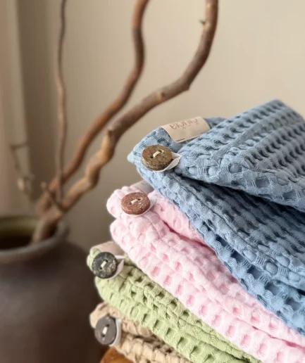 WAVE | vaflinis plaukų turbanas | vandenyno mėlyna