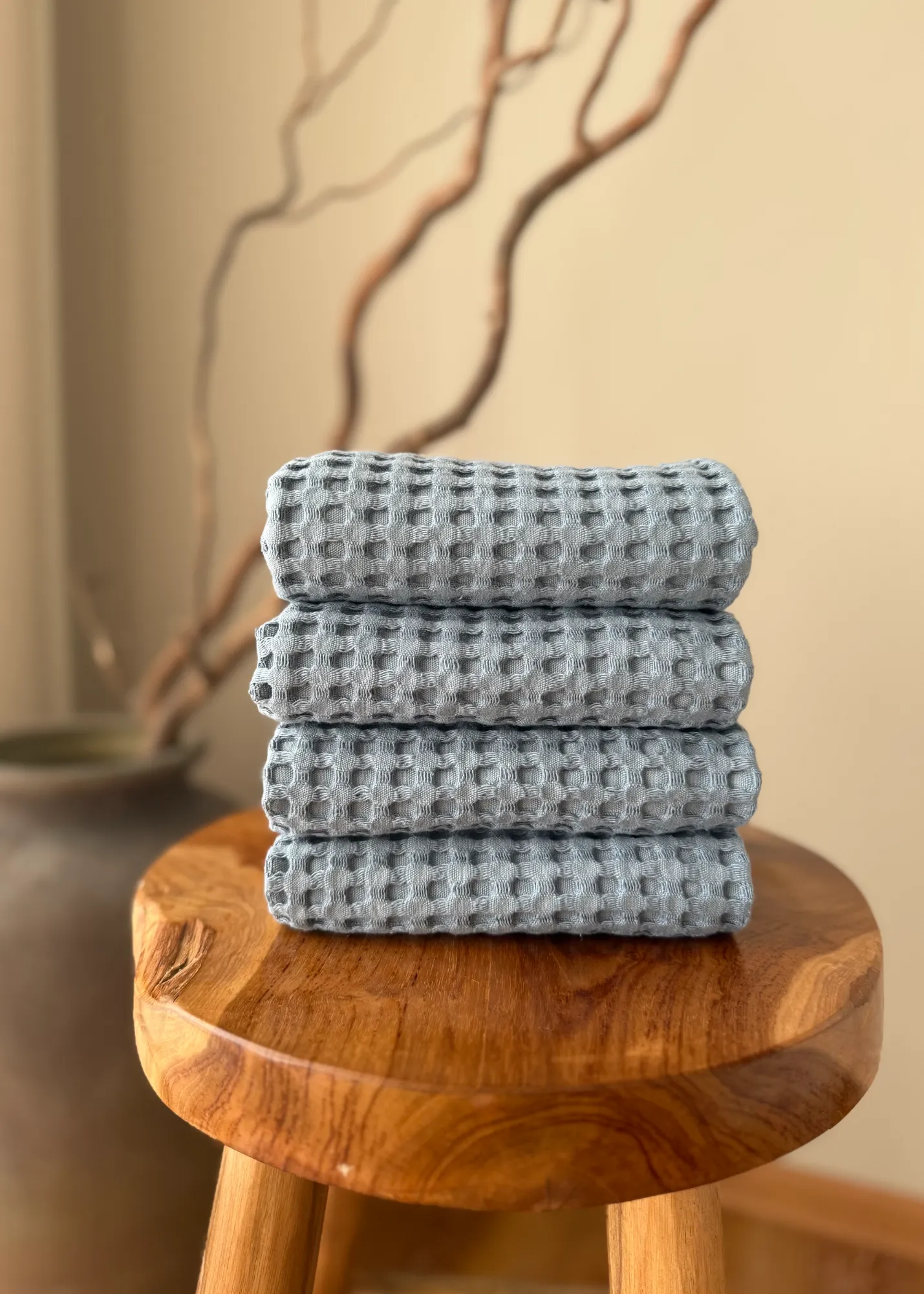 vaflinis virtuvinis ranksluostis vandenyno melyna