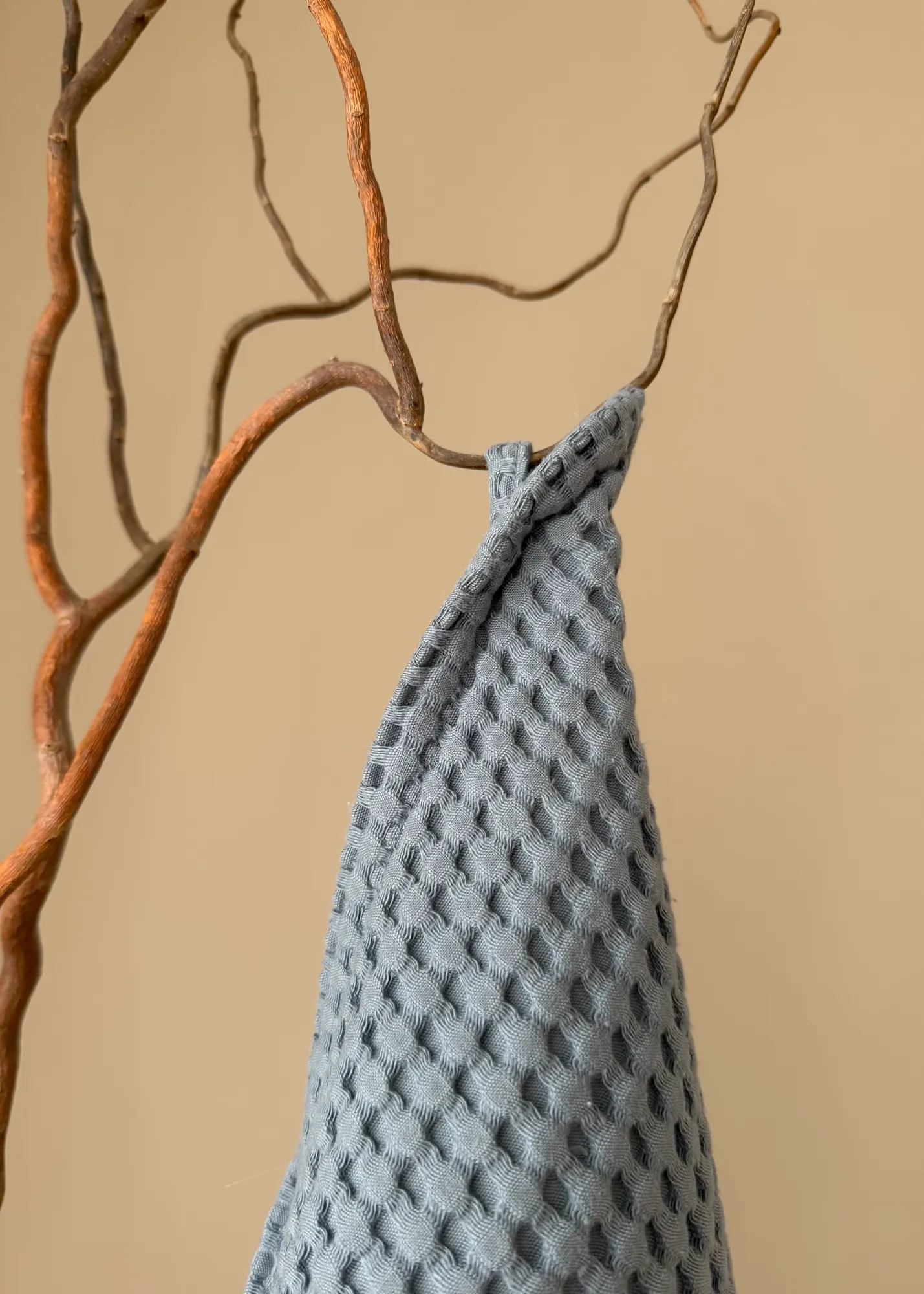 vaflinis virtuvinis ranksluostis vandenyno melyna