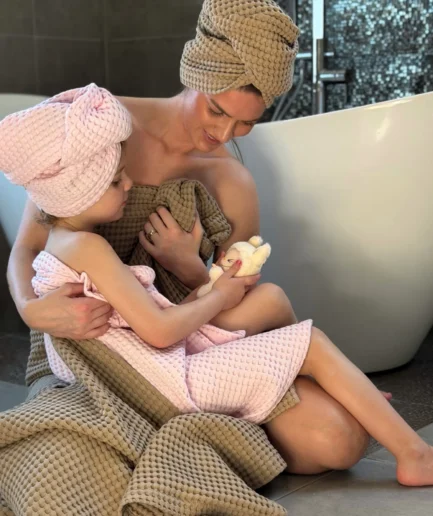 WAVE | vaflinis plaukų turbanas | švelni rožinė